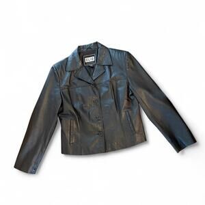 Vintage Clio 100% leather jacket